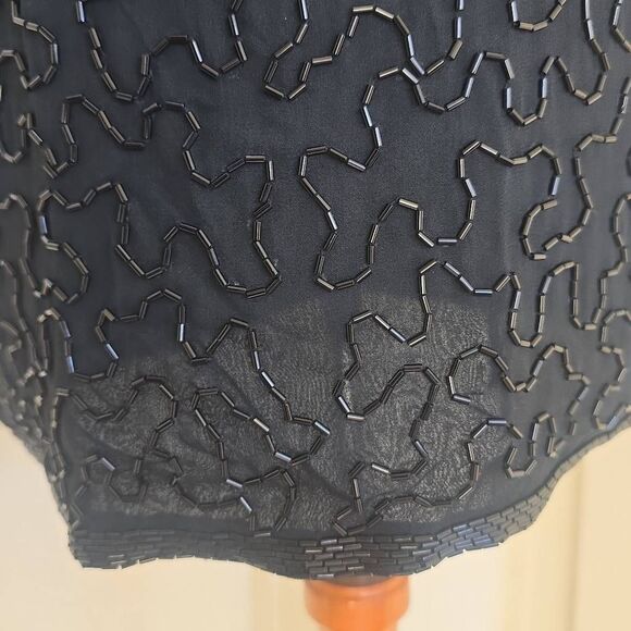 AJ Bari 80s Vintage Blk Sequin Sheath, Knee Length,  Never Worn, Gorgeous , Sz.6 - Picture 5 of 12